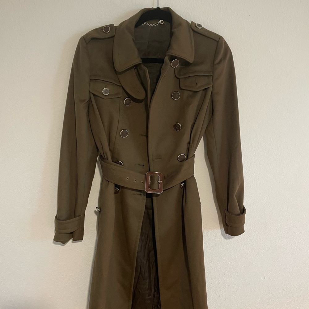 Gorgeous Gucci Army Green Wool Trench Coat